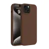 Apple İphone 15 Kılıf First Silikon - Kahverengi