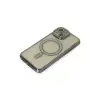 Apple İphone 15 Kılıf Joke Simli Magneticsafe Kılıf - Gri