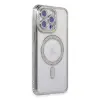 Apple İphone 15 Pro Max Kılıf Joke Simli Magneticsafe Kılıf - Gümüş