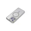 Apple İphone 15 Pro Max Kılıf Joke Simli Magneticsafe Kılıf - Gümüş