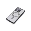 Apple İphone 15 Pro Max Kılıf Joke Simli Magneticsafe Kılıf - Siyah