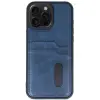 Apple İphone 15 Pro Max Kılıf Sara Kartvizitli Deri Kılıf - Lacivert
