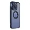 Apple İphone 15 Pro Max Kılıf Slot Silikon - Lacivert