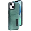 Apple İphone 15 Sara Kartvizitli Deri Kılıf - Yeşil