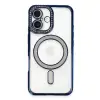 Apple İphone 16 Kılıf Joke Simli Magneticsafe Kılıf - Lacivert
