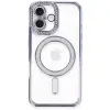 Apple İphone 16 Kılıf Joke Simli Magneticsafe Kılıf - Mavi