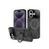 Apple İphone 16 Kılıf Joy Lens Standlı Kapak - Siyah