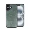 Apple İphone 16 Plus Kılıf Aras Deri Kapak - Koyu Yeşil