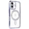 Apple İphone 16 Plus Kılıf Joke Simli Magneticsafe Kılıf - Mavi