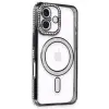Apple İphone 16 Plus Kılıf Joke Simli Magneticsafe Kılıf - Siyah