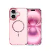 Apple İphone 16 Plus Live Diamond Magsafe Kapak - Pembe