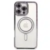 Apple İphone 16 Pro Kılıf Joke Simli Magneticsafe Kılıf - Derin Mor
