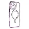 Apple İphone 16 Pro Kılıf Joke Simli Magneticsafe Kılıf - Derin Mor