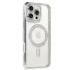 Apple İphone 16 Pro Kılıf Joke Simli Magneticsafe Kılıf - Gümüş