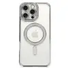 Apple İphone 16 Pro Kılıf Joke Simli Magneticsafe Kılıf - Gümüş