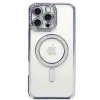Apple İphone 16 Pro Kılıf Joke Simli Magneticsafe Kılıf - Mavi