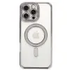 Apple İphone 16 Pro Kılıf Joke Simli Magneticsafe Kılıf - Pembe