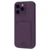 Apple İphone 16 Pro Kılıf Kelvin Kartvizitli Silikon - Derin Mor