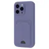 Apple İphone 16 Pro Kılıf Kelvin Kartvizitli Silikon - Lila
