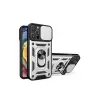 Apple İphone 16 Pro Kılıf Pars Lens Yüzüklü Silikon - Gümüş