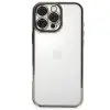 Apple İphone 16 Pro Kılıf Razer Lensli Silikon - Titanyum Gri
