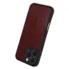 Apple İphone 16 Pro Max Kılıf Aras Deri Kapak - Bordo