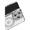 Apple İphone 16 Pro Max Kılıf Joke Simli Magneticsafe Kılıf - Gümüş