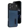 Apple İphone 17 Pro Max Sara Kartvizitli Deri Kılıf - Lacivert