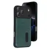 Apple İphone 17 Pro Max Sara Kartvizitli Deri Kılıf - Yeşil