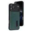Apple İphone 17 Pro Sara Kartvizitli Deri Kılıf - Yeşil