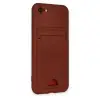 Apple İphone 7 Kılıf Kelvin Kartvizitli Silikon - Bordo