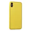Apple İphone Xs Max Kılıf Coco Deri Silikon Kapak - Sarı