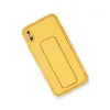 Apple İphone Xs Max Kılıf Coco Deri Standlı Kapak - Sarı