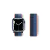 Apple Watch 38mm Hasırlı Cırtcırtlı Kordon (SAAT DEĞİLDİR) - Siyah-mavi