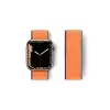 Apple Watch 42mm Hasırlı Cırtcırtlı Kordon (SAAT DEĞİLDİR) - Turuncu