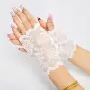 Beyaz Dantel Parmaksız Kısa Eldiven
