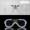 Beyaz Led Işıklı Parti Gözlüğü - Neon Glow Şerit Gözlük 3 Modlu