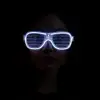 Beyaz Led Işıklı Parti Gözlüğü - Neon Glow Şerit Gözlük 3 Modlu