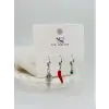 Biber Detaylı Üçlü Kombin Küpe