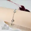 Rodyum Sedef Taşlı Çelik Bileklikler 16+5 Cm Uzatma Payı - Kbl0141