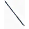 Rodyum-mavi Çelik  Erkek Çelik Bileklik Boy 21.5 Cm / En 0.8 Mm  - Ebl0068