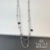 Çelik İkili Yıldız Detaylı Kolye - Kl0064