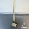 Zirkon Taşlı Zincir Çelik Uç Kısmı Pirinç Kolyeler 40 + 5 Cm Uzatma Payı - Kl0115