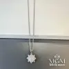 Rodyum Zirkon Taşlı Zincir Çelik Uç Kısmı Pirinç Kolyeler 40 + 5 Cm Uzatma Payı - Kl0105