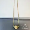 Zirkon Taşlı Zincir Çelik Uç Kısmı Pirinç Kolyeler 40 + 5 Cm Uzatma Payı - Kl0108