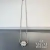 Rodyum Zirkon Taşlı Zincir Çelik Uç Kısmı Pirinç Kolyeler 40 + 5 Cm Uzatma Payı - Kl0107