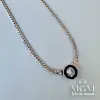 Rodyum Zirkon Taşlı Çelik Çelik Kolye 40+5 Cm - Kl0188