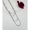 Rodyum Zincir : Çelik Kolyeler 40+5 Cm - Kl0243