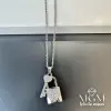 Çelik Zirkon Taşlı Anahtar Kilit Kolye - Kl0157