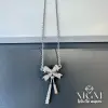 Çelik Zirkon Taşlı Fiyonk Kolye - Kl0153